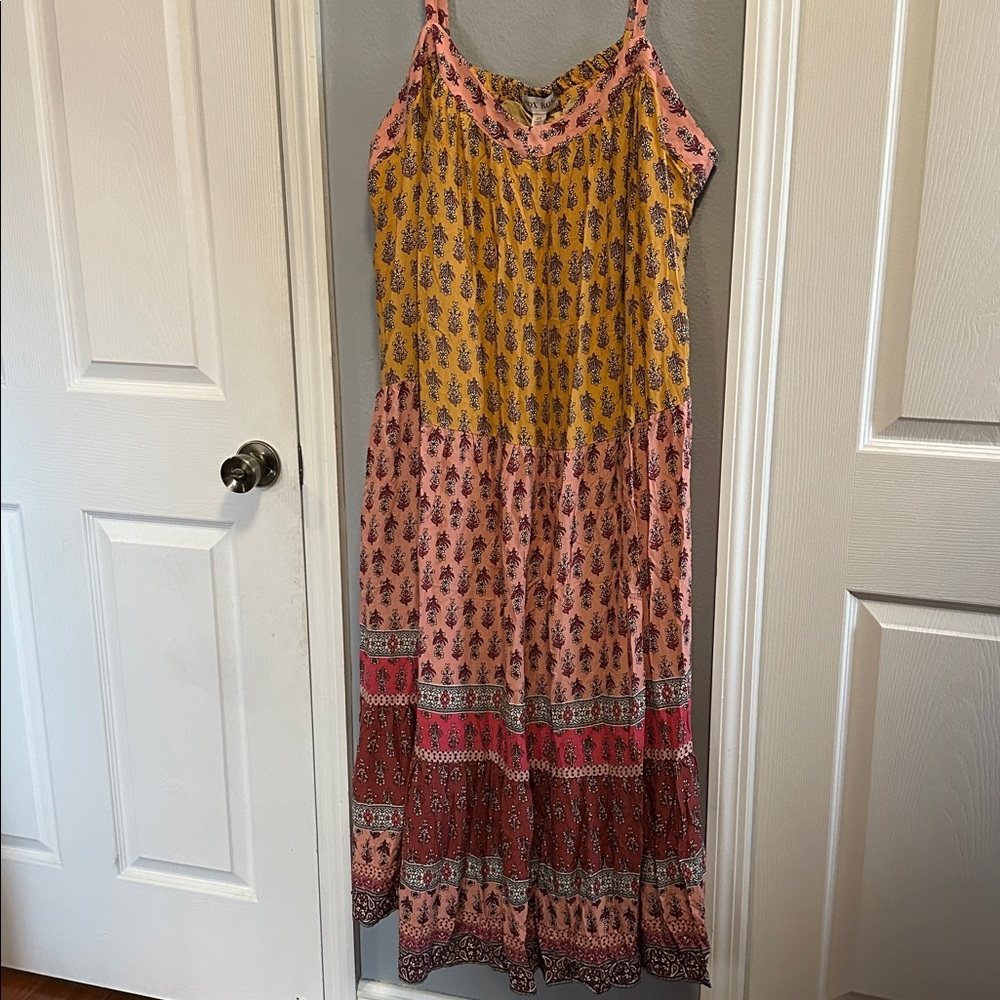 NWT Knox Rose Pink and Yellow Midi Dress - Picture 2 of 6